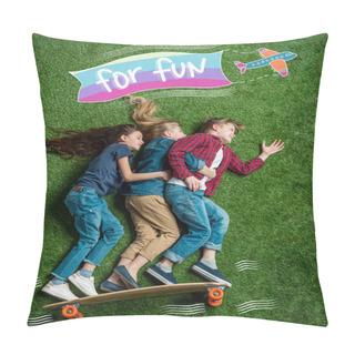 Personality  Children Standing On Skateboard Pillow Covers