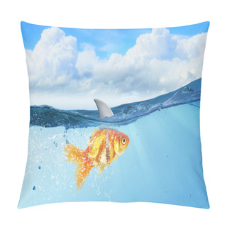 Personality  Gold Fish With Shark Flip Pillow Covers