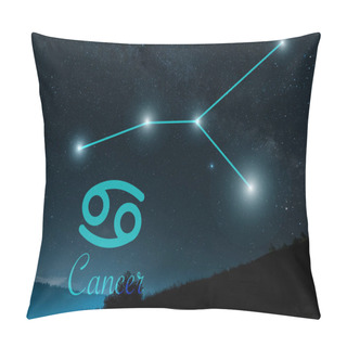 Personality  Dark Landscape With Night Starry Sky And Cancer Constellation Pillow Covers