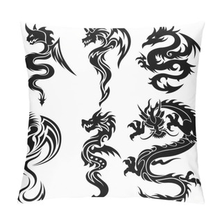 Personality  Set Of The Chinese Dragons, Tribal Tattoo Pillow Covers