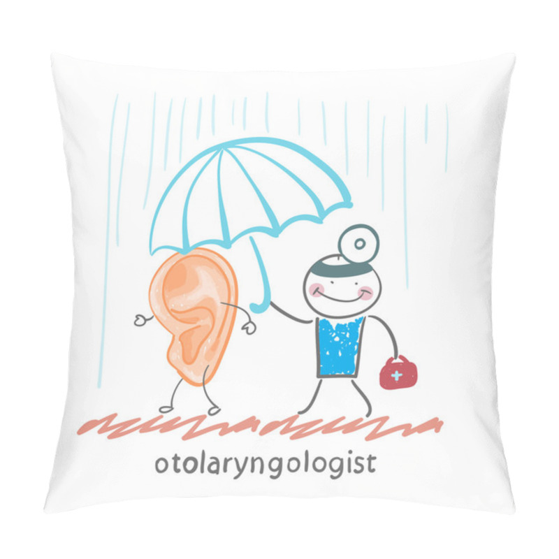 Personality  Otolaryngologist  Holding An Umbrella Pillow Covers