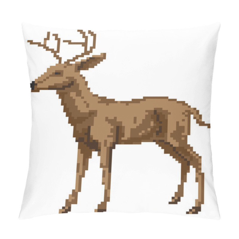 Personality  Pixel art deer illustration pillow covers