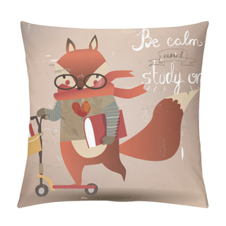 Personality  Cartoon Fox On Scooter Pillow Covers