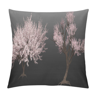 Personality  CGI Render Floering Sakura Tree White And Pink Pillow Covers