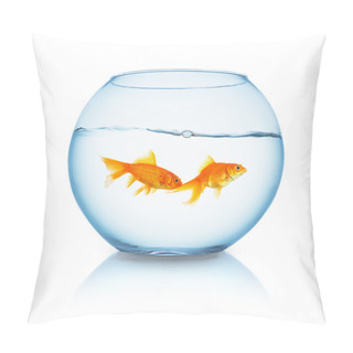 Personality  Couple Of Goldfishes In A Fishbowl Pillow Covers
