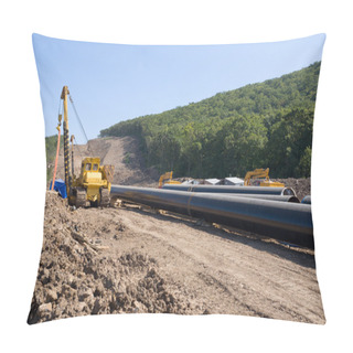 Personality  Construction Of A New Oil Pipeline Pillow Covers