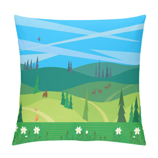 Personality  Green Summer Landscape Pillow Covers