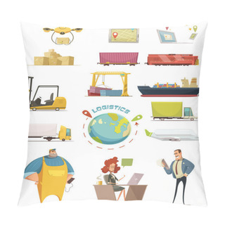 Personality  Logistics Icons Set  Pillow Covers