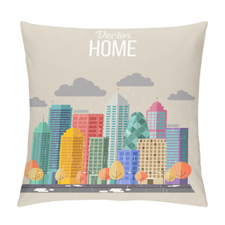 Personality  Autumn City Flat Style Pillow Covers