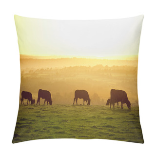 Personality  Cattle At Sunset Pillow Covers