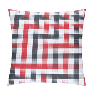 Personality  Flame Scarlet, Brilliant White And Black  Tartan  Plaid  Seamless Pattern Pillow Covers