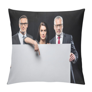 Personality  Businespeople Holding Blank Card Pillow Covers