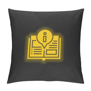 Personality  Book Yellow Glowing Neon Icon Pillow Covers