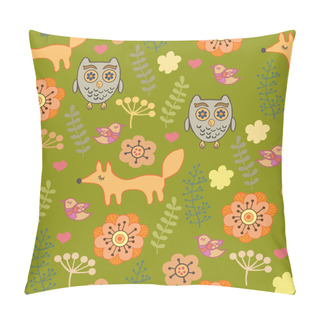 Personality  Cut Children's Pattern With Owls And Foxes Pillow Covers