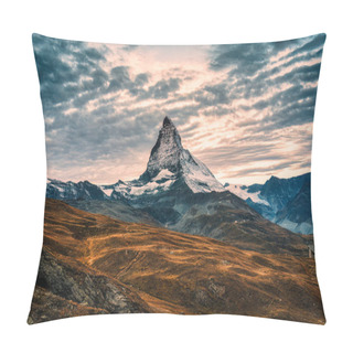 Personality  Landscape Of Matterhorn Iconic Mountain Of Swiss Alps During Autumn In The Morning At Switzerland Pillow Covers