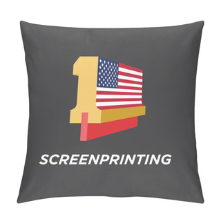Personality  Screen Printing Logo USA Flag Vector File Pillow Covers