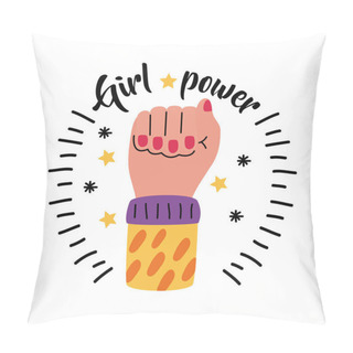 Personality  Girl Power Fist Up Vector Design Pillow Covers