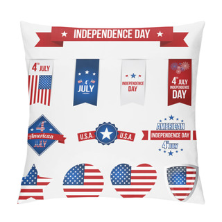Personality  Vector Independence Day Badges Pillow Covers