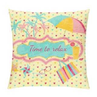 Personality  Illustration Of Facilities For Summer Recreation Pillow Covers