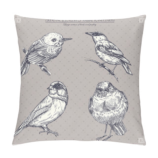 Personality  Set Of Birds. Vector Illustration Pillow Covers