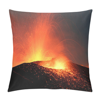 Personality  Volcano Stromboli Erupting Night Eruption Pillow Covers