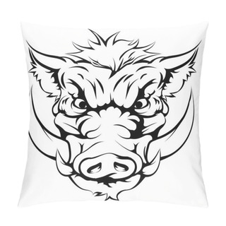 Personality  Boar Mascot Face Pillow Covers