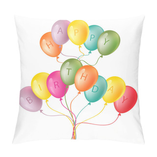 Personality  Happy Birthday Card With Balloons Pillow Covers