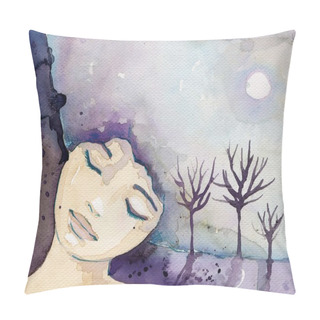 Personality  Portrait Of A Girl. Pillow Covers