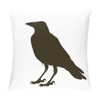 Personality  Illustration Silhouette Of A Crow Sitting Pillow Covers