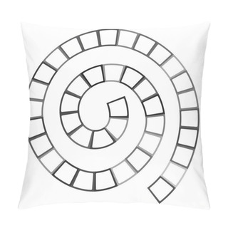 Personality  Abstract Futuristic Spiral Maze, Pattern Template For Children's Games, White Squares Black Contour Isolated On White Background. Vector Illustration Pillow Covers