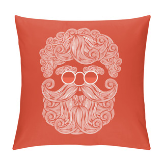 Personality  Beard And Mustache Of Santa Claus. Pillow Covers
