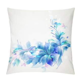 Personality  Tender Background With Three Abstract Flower And Small Butterflies Pillow Covers