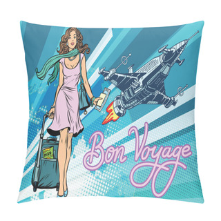 Personality  Bon Voyage Space Travel, Space Tourism Pillow Covers