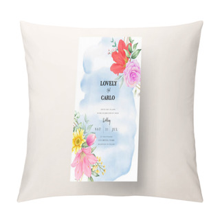 Personality  Beautiful Watercolor Floral Wedding Invitation Card Set Pillow Covers