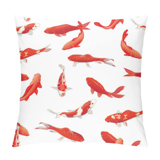 Personality  Red Koi Fishes Seamless Vector Print Pillow Covers