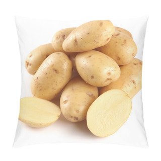 Personality  Yellow Potatoes With Section On A White Background Pillow Covers