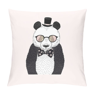 Personality  Panda In Gold Sunglasses Pillow Covers