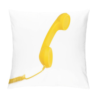 Personality  Yellow Handset Isolated On White. Copy Space. Pillow Covers