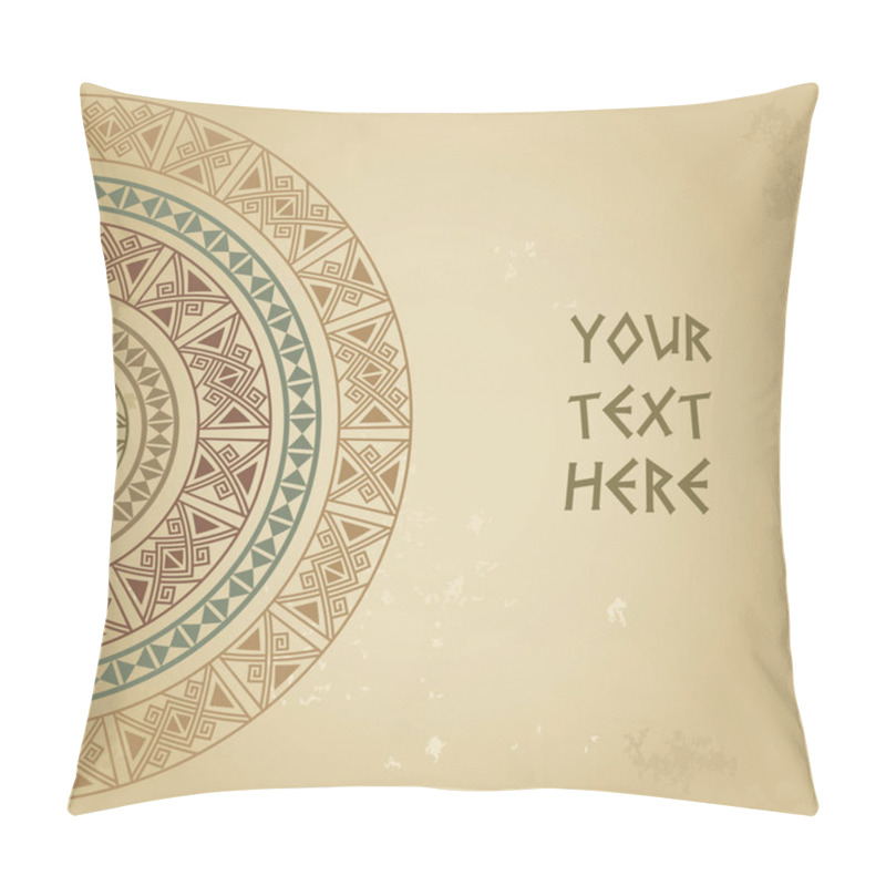 Personality  Invitation card with ethnic traditional pastel colors half round pattern on grunge background pillow covers