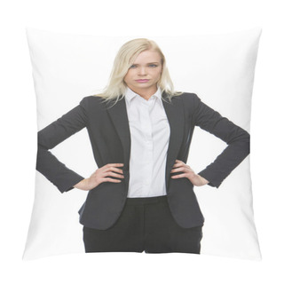 Personality  Businesswoman With Hands On Hips Pillow Covers