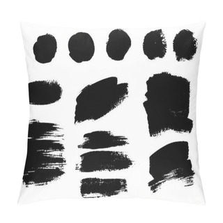 Personality  Vector Set Of Hand Drawn Brush Strokes, Stains For Backdrops. Monochrome Design Elements Set. One Color Monochrome Artistic Hand Drawn Backgrounds. Pillow Covers