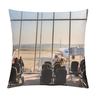 Personality  Passengers Waiting On The Airport. Pillow Covers