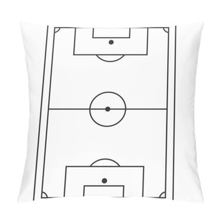 Personality  Line Art Black And White Soccer Field Icon. Pillow Covers