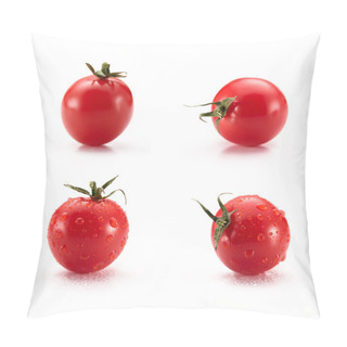 Personality  Close Up View Of Arranged Cherry Tomatoes Isolated On White Pillow Covers