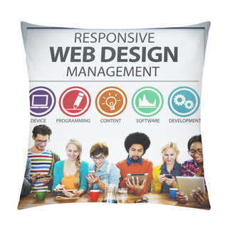 Personality  Responsive Web Design Management Concept Pillow Covers