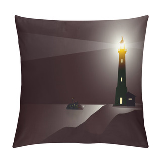 Personality  Lighthouse At Night Pillow Covers