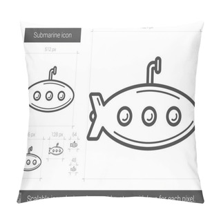 Personality  Submarine Line Icon. Pillow Covers