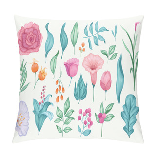 Personality  Beautiful Vintage Hand Drawn Floral Vector Collection Pillow Covers