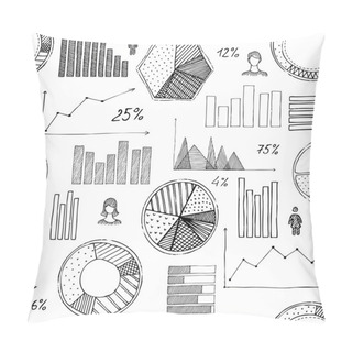 Personality  Seamless Pattern Of Hand-drawn Infographic Elements. Pillow Covers