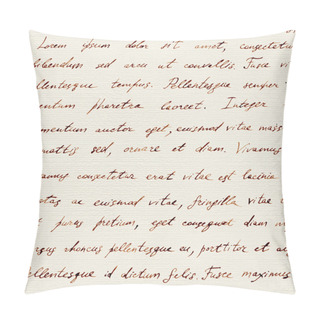 Personality  Hand Written Letter - Seamless Text Lorem Ipsum. Repeating Pattern Pillow Covers